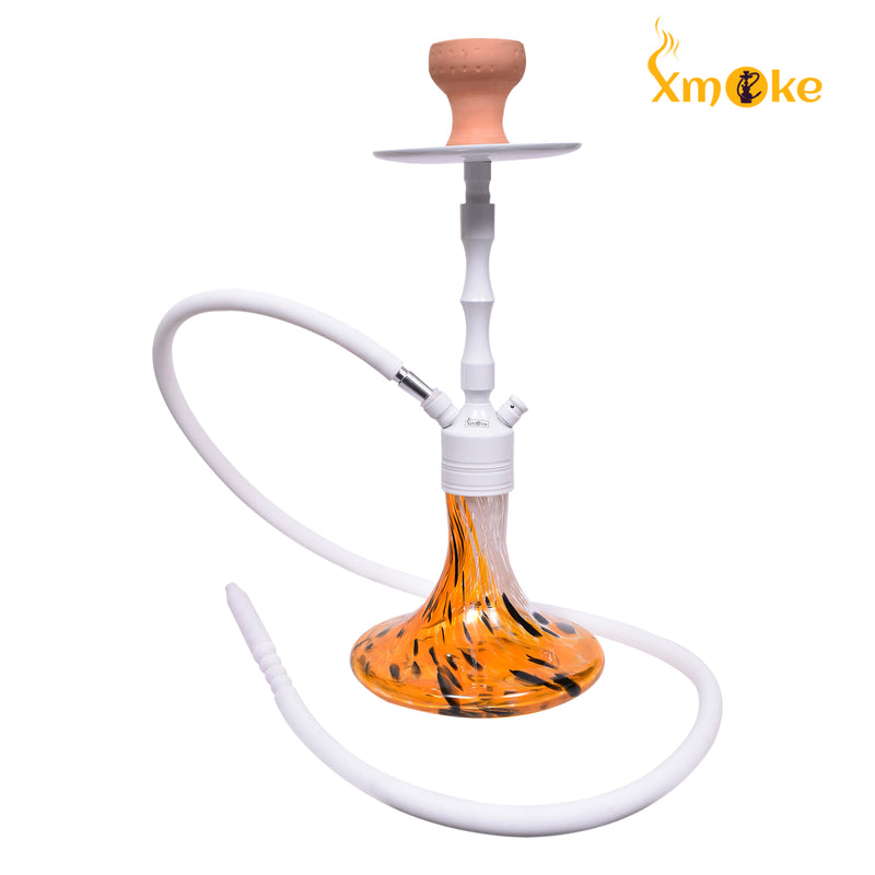 Xmoke White Hookah with Silicone Hose and Premium Metal Handle (Mix Color)