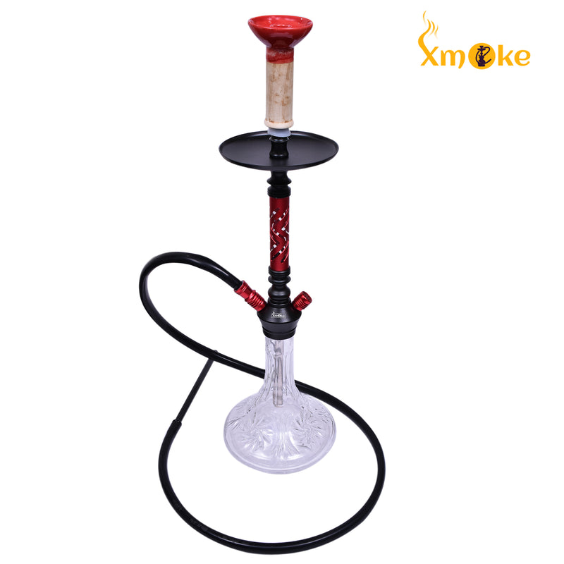 Xmoke Glass Window Hookah 2 with Phunnel Chillum / Bowl and Silicone Hose (Mix Color)