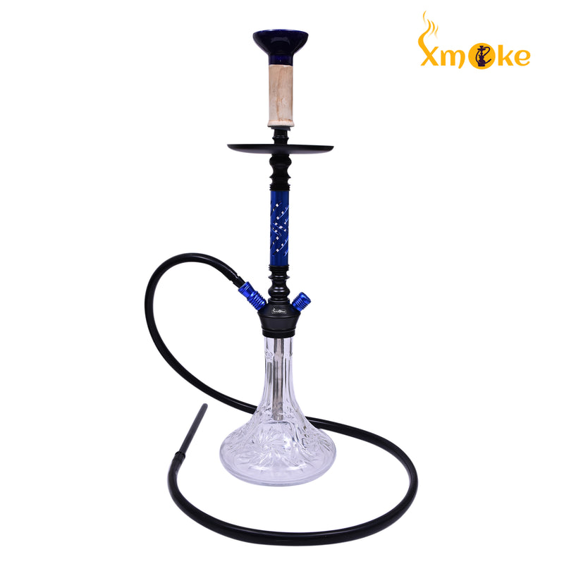 Xmoke Glass Window Hookah 2 with Phunnel Chillum / Bowl and Silicone Hose (Mix Color)
