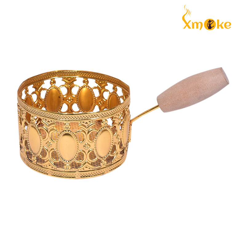 Xmoke Tray with Handle (Heat Management) Coal Holder (Golden Color) 