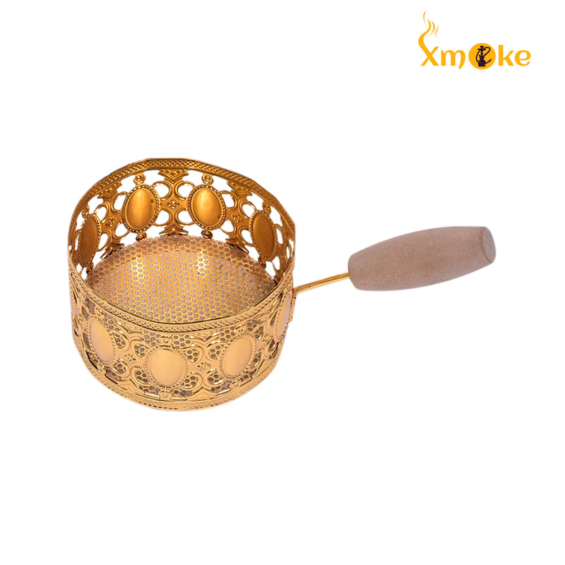 Xmoke Tray with Handle (Heat Management) Coal Holder (Golden Color) 