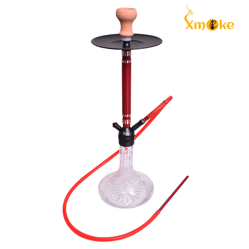 Xmoke Cutter Tall Hookah with Silicone Hose (Red Color)