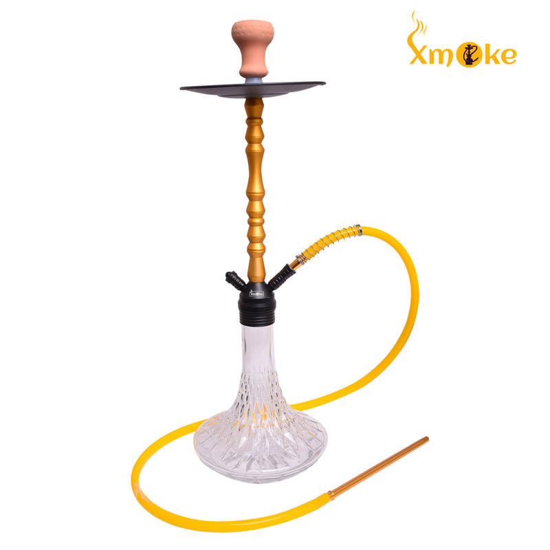 Xmoke Golden Diamond tall Hookah with silicone hose (Golden Color) 