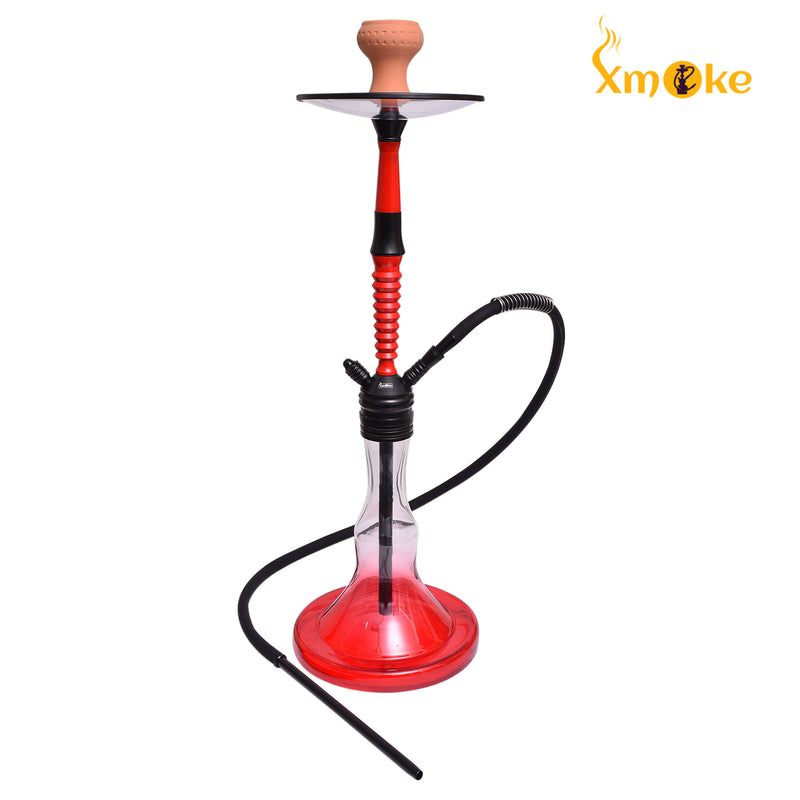 Xmoke TALL Hookah with Silicone Hose (Red Color)