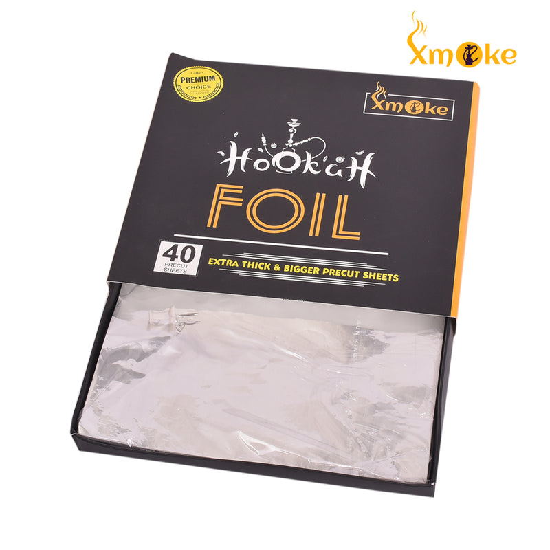 Xmoke Hookah Foil Precut Square Sheets (35 Microns) - Double Thickness than regular Foil - Heavy Duty