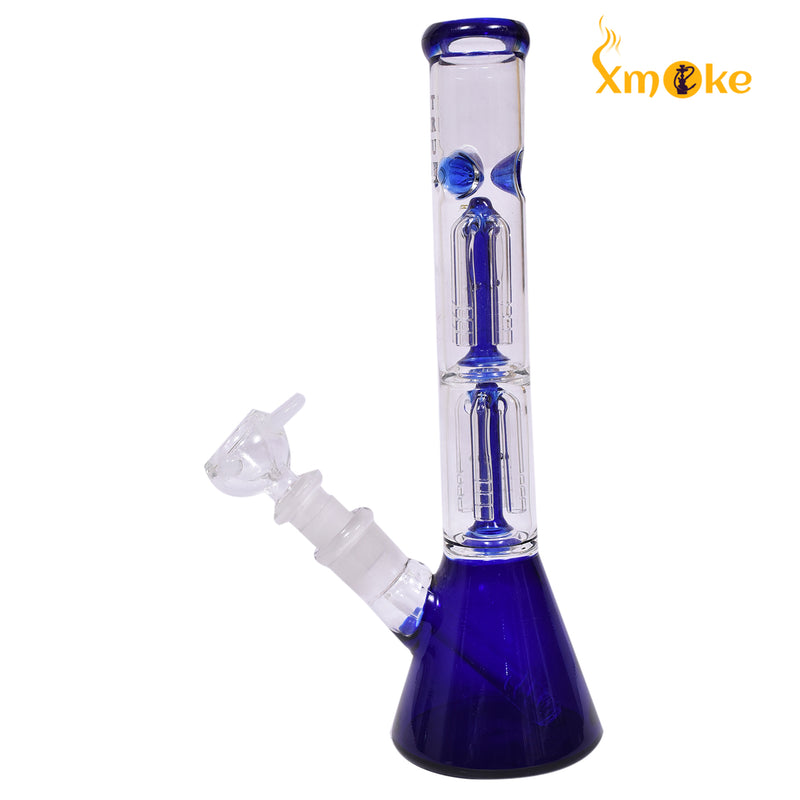 Xmoke 10 Inch Double Percolator Glass Bong Waterpipe