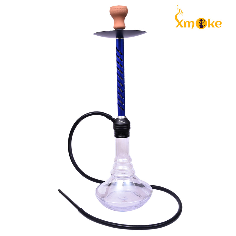 Xmoke Long X Function Hookah with Silicone Hose (Blue Color)
