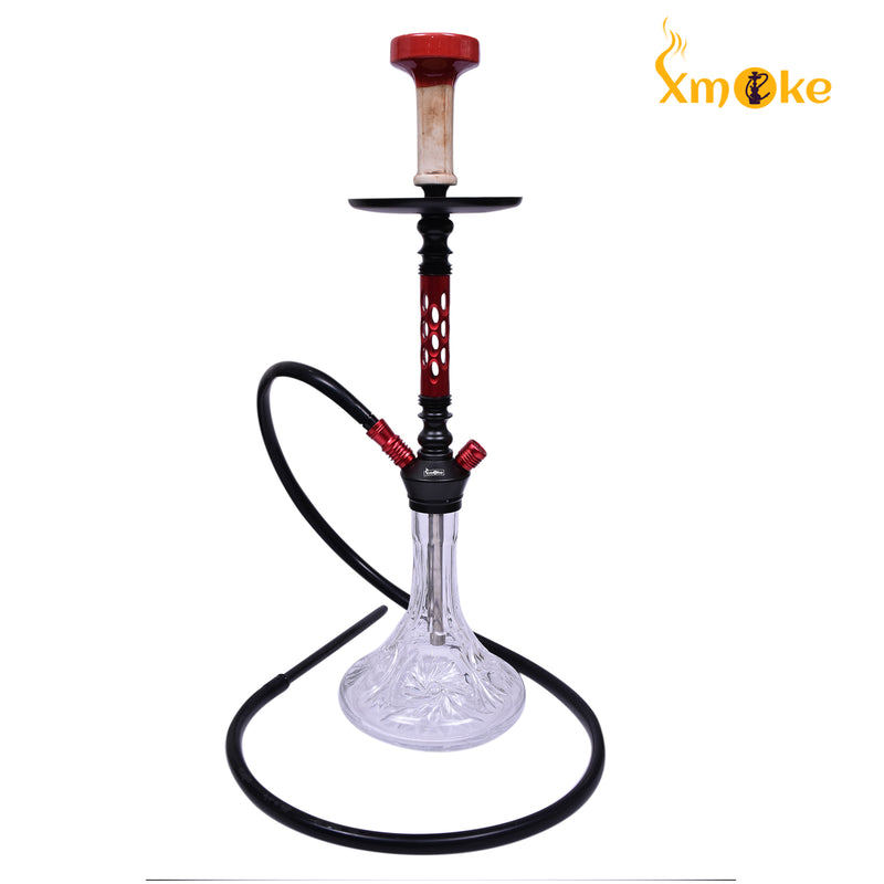 Xmoke Glass Window Hookah 1 with Phunnel Chillum / Bowl and Silicone Hose (Mix Color)