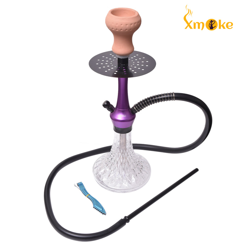 Xmoke Cut Glass Holed Plate with Silicone Hose (Mix Color)