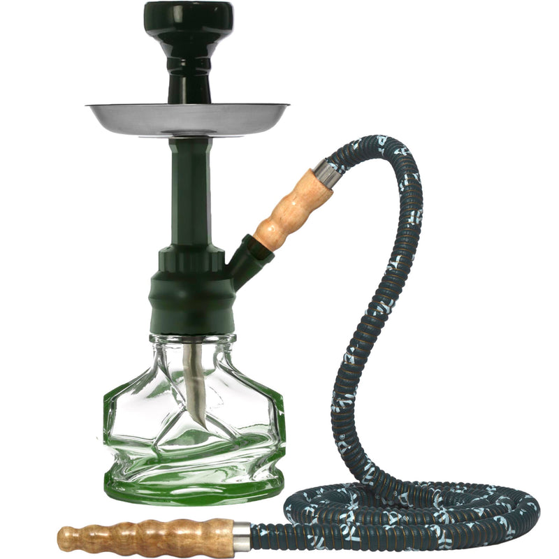 New Mya Chico.  From our QT & CO. Collection we now bring you a more affordable model, yet with just the same smoking power, aesthetics and durability.  The Chico is a 14″ in Height and weighs just under 3 pounds. This Hookah will come to you with a matching Burner, Hose and Tong. To make it even better, we have designed the Chico to fit in a Metal Cage! Easy to carry and Easy to Store.