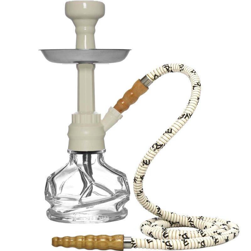 New Mya Chico.  From our QT & CO. Collection we now bring you a more affordable model, yet with just the same smoking power, aesthetics and durability.  The Chico is a 14″ in Height and weighs just under 3 pounds. This Hookah will come to you with a matching Burner, Hose and Tong. To make it even better, we have designed the Chico to fit in a Metal Cage! Easy to carry and Easy to Store.