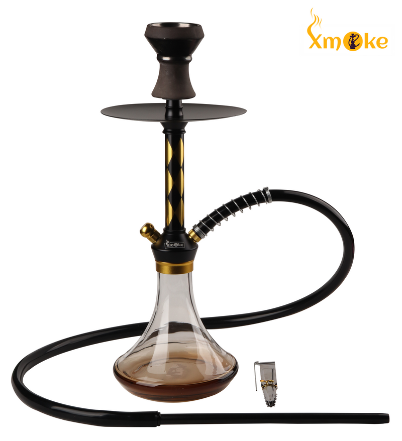 XMOKE DIAMOND CUT HOOKAH WITH SILICONE HOSE (MIX COLOR)